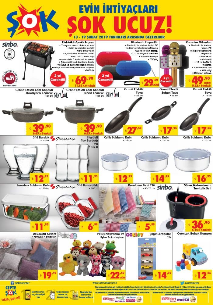 Şok 13 Şubat 2019 Aktüel Ürünler Kataloğu