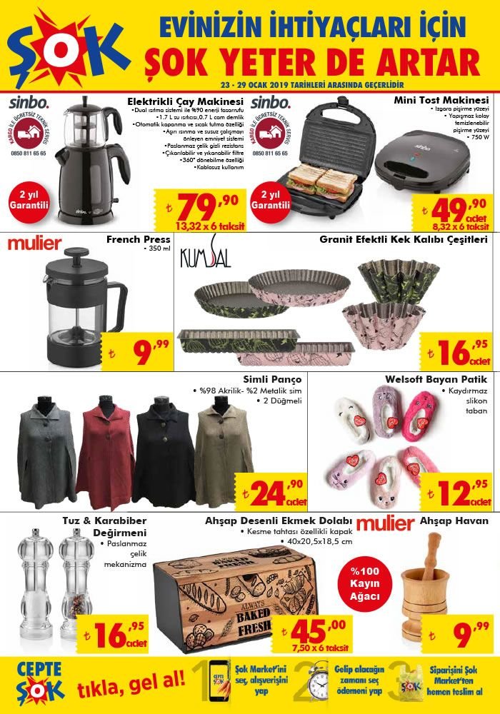 Şok 23 Ocak 2019 Aktüel Ürünler Kataloğu